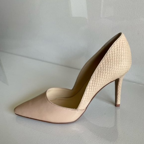 Vince Camuto Tan Closed Toe Snake Embossed Pumps, size 6.5, VP. AIRMOSAH - Picture 7 of 11